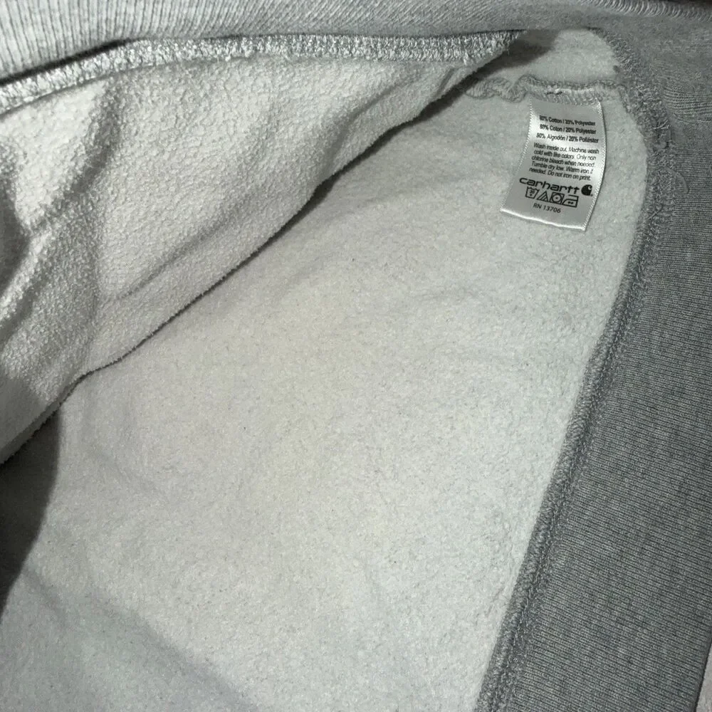 Carhartt Sweatshirt Youth Medium (10-12) Gray Long Sleeve Relaxed Fit Hoodie - Picture 7 of 9